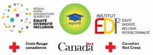List of Logo from AQEIPS, The Quebec Interuniversity Equity Diversity Inclusion Network, Canadian red cross, Canada.ca & Institut EDI2 Équité, Diversité, Inclusion, Intersectionnalité
