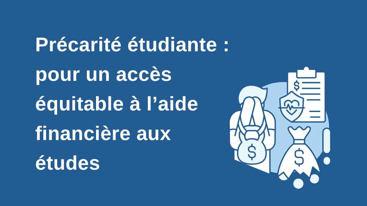 Précarité étudiante : pour un accès équitable à l'aide financière aux études. Icône montrant une personne souffrant de dettes et factures médicales.